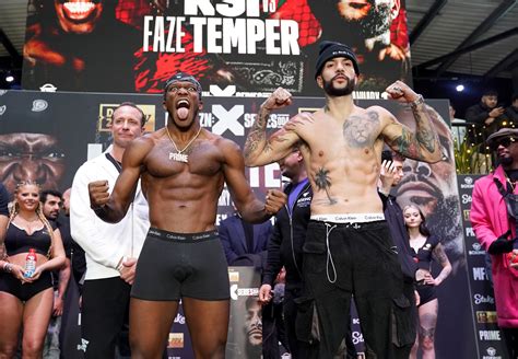 Jan 9, 2023 · What date is KSI vs Faze Temperrr and what time will it start in the UK? The chart-topping rapper will lace up the gloves again on on Saturday January 14 at the OVO Wembley Arena in London. Action ... 
